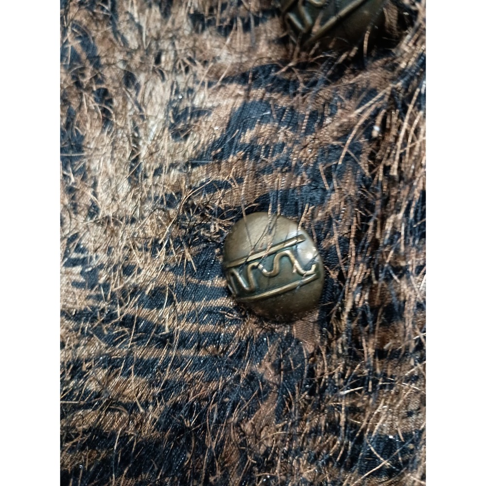 Vintage Paco Soler Vest Womens M/L Brown Animal Print Faux Fur Eyelash Knit - Picture 5 of 12